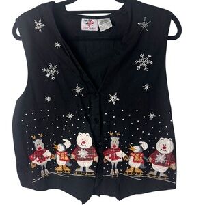 Nutcracker Christmas vest embroidered holiday vest